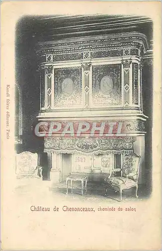 Cartes postales Chateau de Chenonceaux Cheminee du Salon