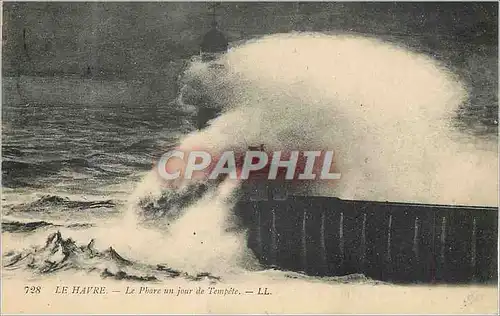 Cartes postales Le Havre Le Phare un Jour de Tempete