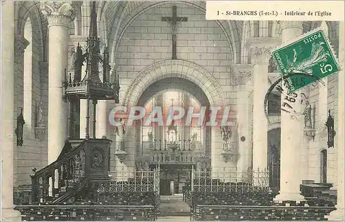 Cartes postales St Branchs (I et L) Interieur de l'Eglise Christ Saint-Branchs