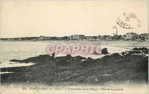 Cartes postales Pornichet (L Inf) L'Ensemble de la Plage Vue de la Pointe