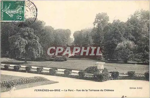 Ansichtskarte AK Ferrieres en Brie Le Parc Vue de la Terrasse du Chateau