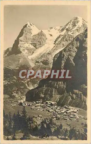 Cartes postales Murren Eiger 3975 m und Monch 4105 m