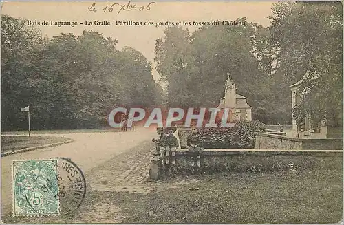 Cartes postales Bois de Lagrange La Grille Pavillons des Gardes et les Fosses du Ch�teau Enfants Caleche