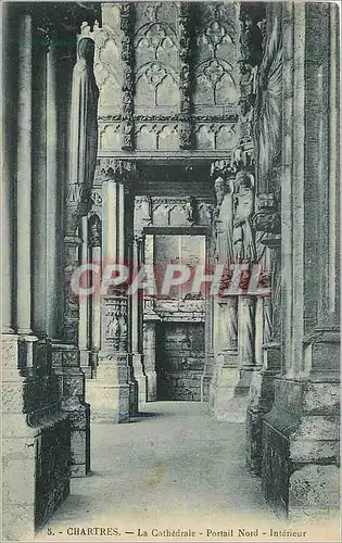 Cartes postales Chartres La Cathedrale Portail Nord Interieur