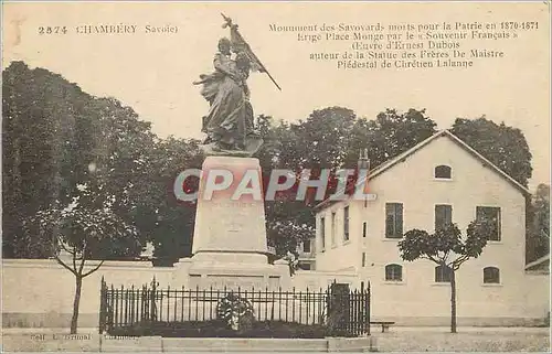 Cartes postales Chambery (Savoie) Monument des Savovards mort pour la Patrie en 1870 1871