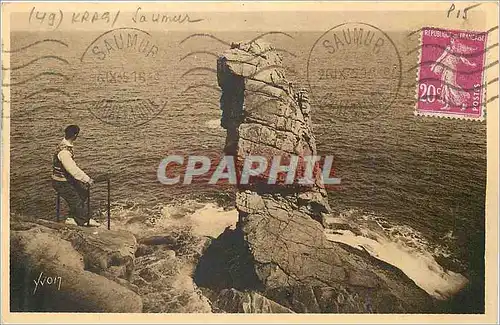 Ansichtskarte AK Pointe du Raz de Sein (Finistere) La Douce France Baie des Trepasses Le Menhir