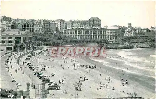 Cartes postales moderne Biarritz La Grande Plage vers le Casino Bellevue