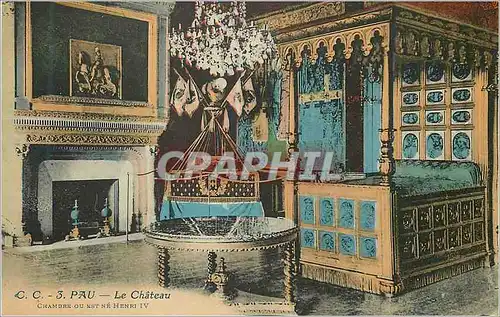Ansichtskarte AK Pau Le Chateau Chambre ou est Ne Henri IV