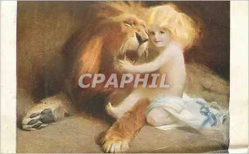 Cartes postales Enfant Lion