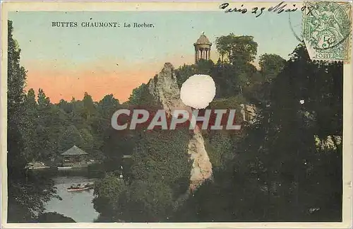 Cartes postales Buttes Chaumont Le Rocher Paris