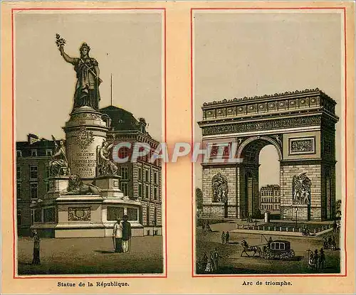 Ansichtskarte AK Statue de la Republique et Arc de Triomphe