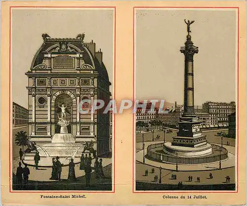 Cartes postales Fontaine Saint Michel et Colonne de 14 Juillet