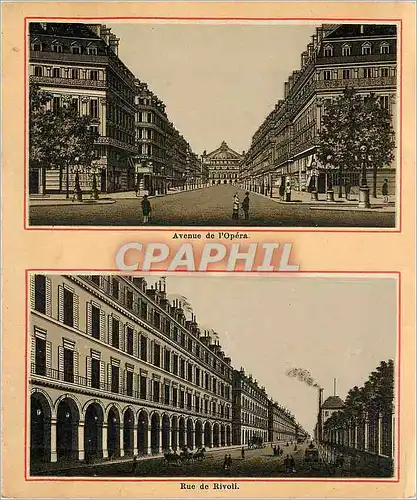 Cartes postales Avenue de l'Opera et Rue de Rivoli