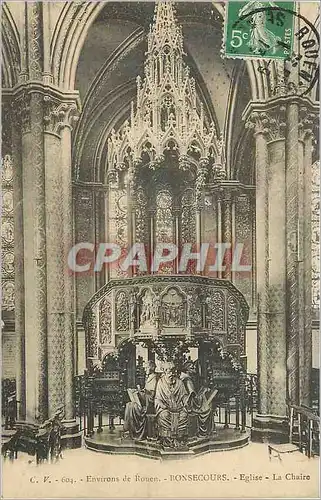 Cartes postales Environs de Rouen Bonsecours Eglise La Chaire