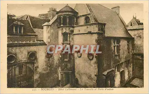 Cartes postales Bourges Hotel Lallemont La Tourelle et Porte d'Entree