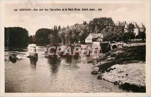 Moderne Karte Vernon Vue Sur les Tourelles et le Petit Bras Saint Jean