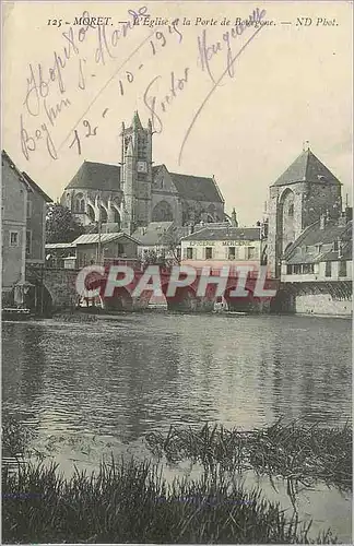 Cartes postales Moret L'Eglise et la Porte de Bourgone