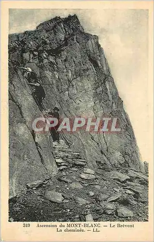 Cartes postales Ascension du Mont Blanc Le Brevent La Cheminee  Alpinisme