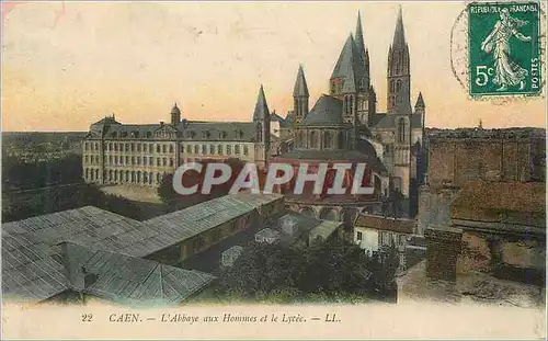 Ansichtskarte AK Caen L'Abbaye aux Hommes et le Lycee