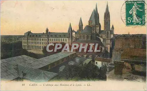Cartes postales Caen L'Abbaye aux Hommes et le Lycee