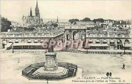 Cartes postales Nancy Place Stanislas Panorama pris de l'Hotel de Ville