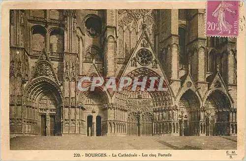 Ansichtskarte AK Bourges La Cathedrale Les Cinq Portails