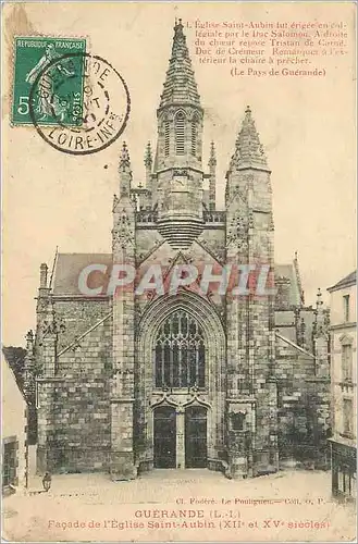 Ansichtskarte AK Guerande (L I) Facade de l'Eglise Saint Aubin (XIIe et XVe Secles)