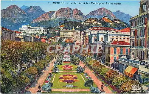 Cartes postales Menton Le Jardin et les Montaignes Saintes Agnes