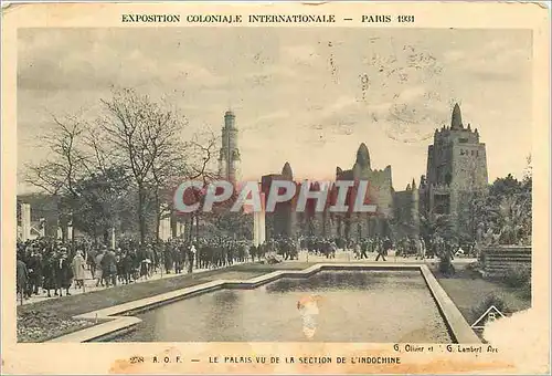 Cartes postales Paris 1931 Exposition Coloniale Internationale Le Palais vu de la Section de L'Incochine