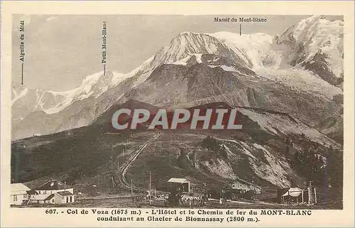 Ansichtskarte AK Col de Voza (1675 m) L'Hotel  et le Chemin de Fer du Mont Blanc Conduisant au Glacier de Bionnas