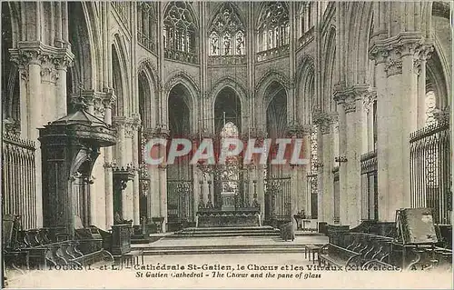 Ansichtskarte AK Tours (I et L) Cathedrale St Gatien Le Choeur et les Vitraux