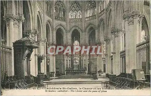 Cartes postales Tours (I et L) Cathedrale St Gatien Le Choeur et les Vitraux