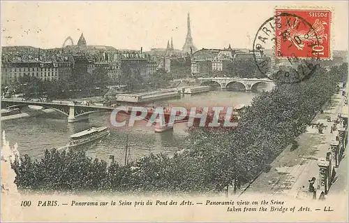 Cartes postales Paris Panorama sur la Seine pris du Pont des Arts Tour Eiffel