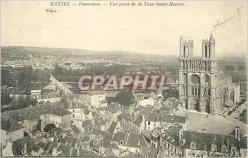 Cartes postales Mantes Panorama Vue prise de la Tour Saint Maclou