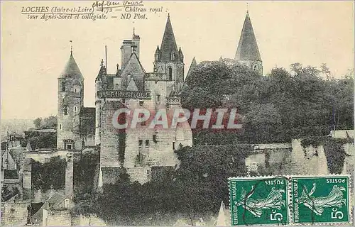 Ansichtskarte AK Loches (Indre et Loire) Chateau Royal Tour Agnes Sorel et collegiale