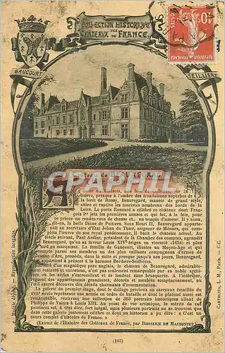 Ansichtskarte AK Collection Histoirique des Chateaux de France Ch�teau de Beauregard