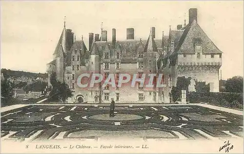 Cartes postales Langeais Le Chateau Facade Interieure