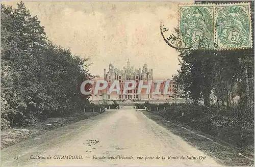 Cartes postales Chateau de Chambord Facade Septentrionale Vue prise de la Route de Saint Dye