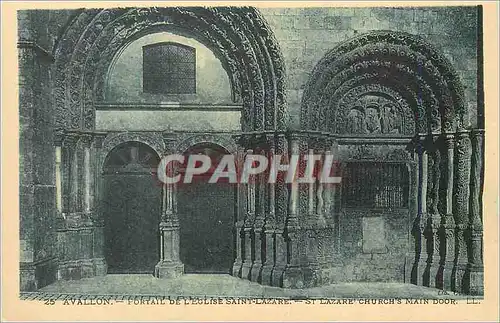 Cartes postales Avallon Portail de l'Eglise Saint Lazare