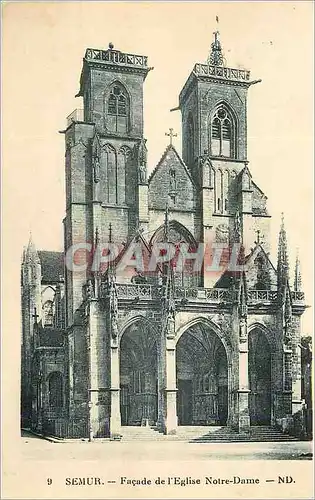 Ansichtskarte AK Semur Facade de l'Eglise Notre Dame