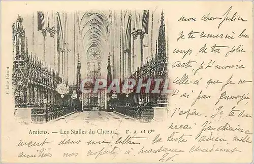 Ansichtskarte AK Amiens Les Stalles du Ch�ur (carte 1900�