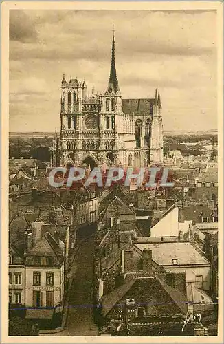 Ansichtskarte AK Amiens (Somme) La Douce France La Cathedrale vue du Beffroi