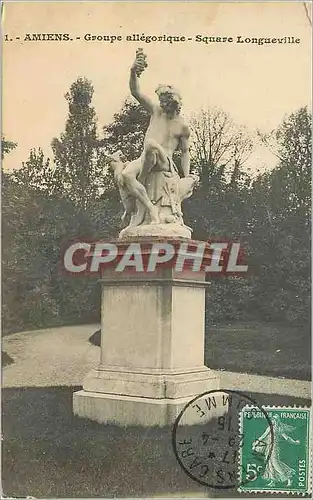 Cartes postales Amiens Groupe Allegorique Square Longueville