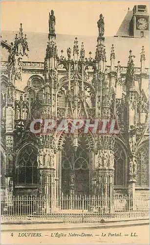 Cartes postales Louviers L'Eglise Notre Dame Le Portail