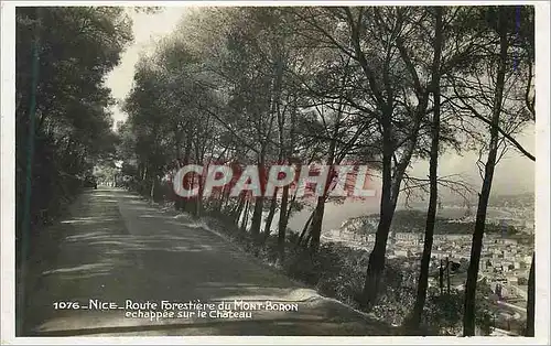 Moderne Karte Nice Route Forestiere du Mont Boron Echappee sur le Chateau