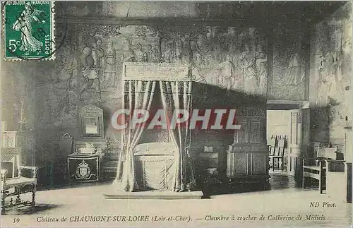 Ansichtskarte AK Chateau de Chaumont sur Loire (Loir et Cher) Chambre a Coucher de Calberine de Medicis