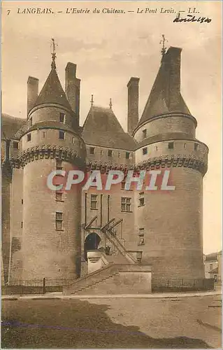 Cartes postales Langeais L'Entree du Chateau Le Pont Levis