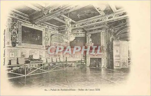 Cartes postales Palais de Fontainebleau Salon de Louis XIII (carte 1900)