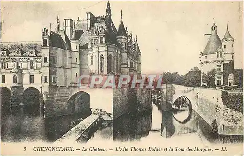 Cartes postales Chenonceaux Le Chateau L'Aile Thomas Bohier et la Tour des Marques