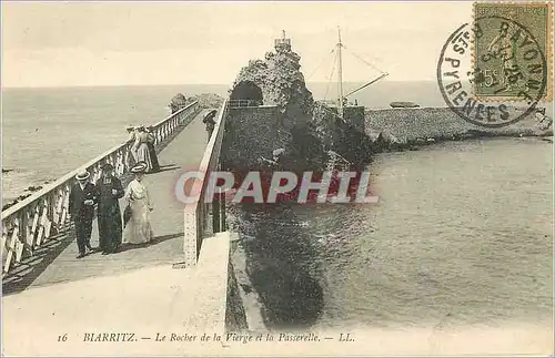 Cartes postales Biarritz Le Rocher de la Vierge et la Passerelle